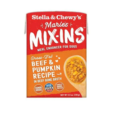 Stella & Chewy's Marie's Mix-ins Grass-fed Beef & Pumpkin Recipe Dog Food 5.5oz
