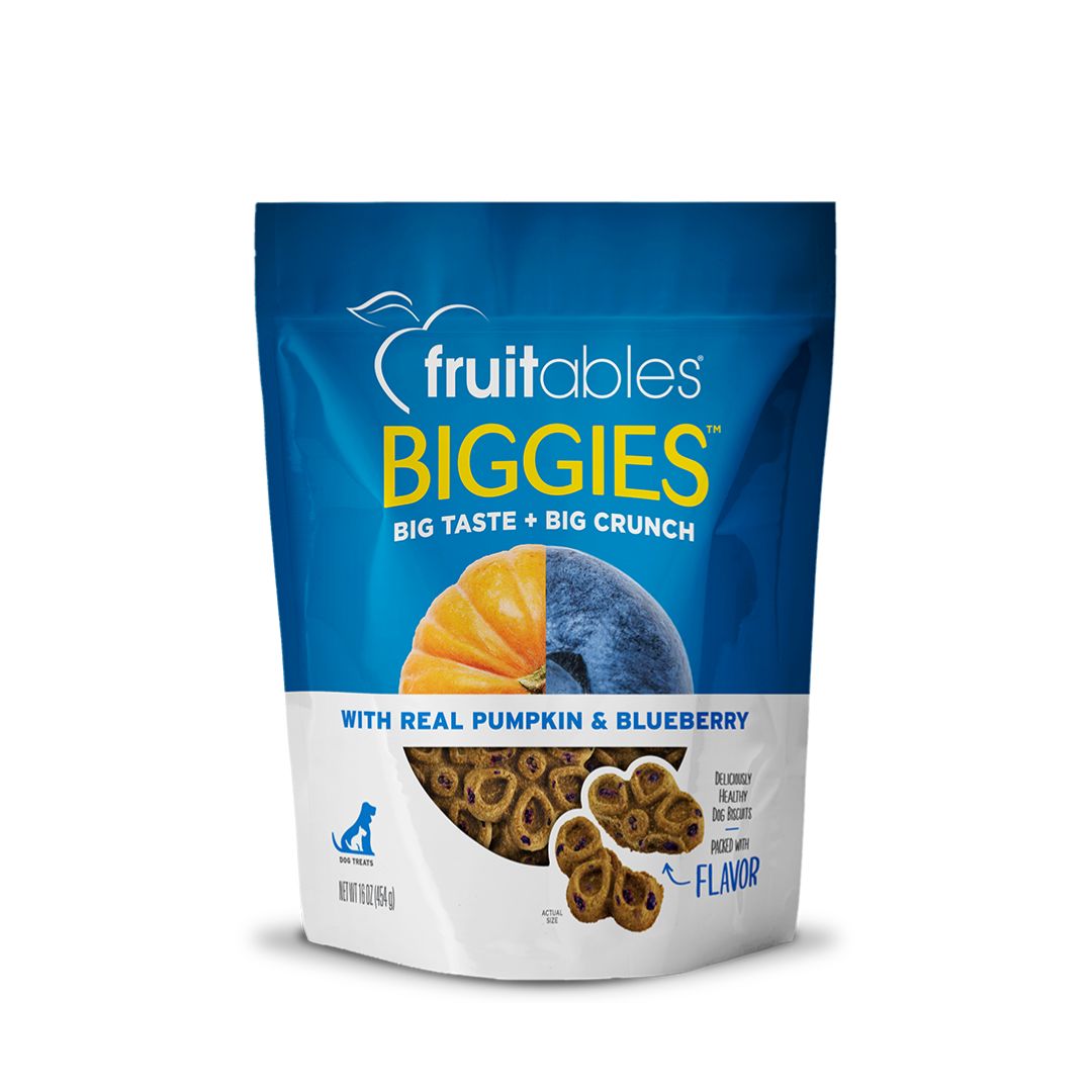 Fruitables Dog 16oz Biggies Pumpkin & Blueberry Dog Treats