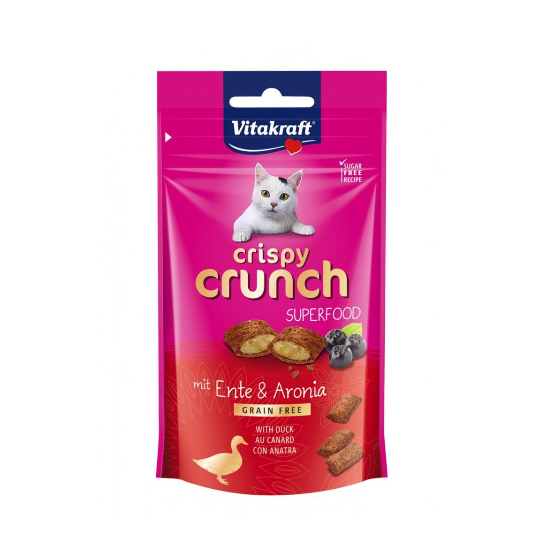 Vitakraft Cat 60g Crispy Crunch Superfood Duck Aronia Cat Treats