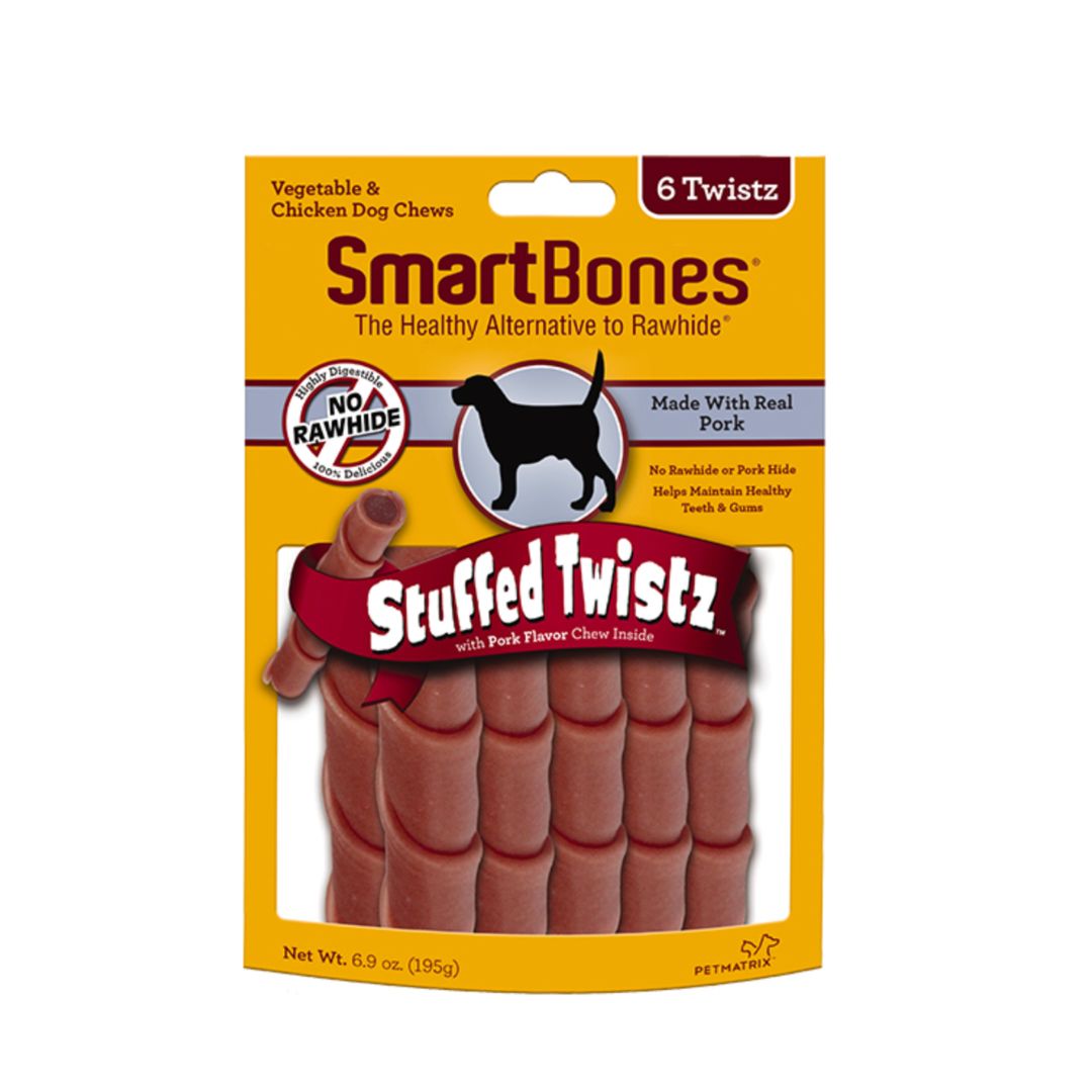 Smartbones Dog 6pcs Stuffed Twistz Pork Dog Treat