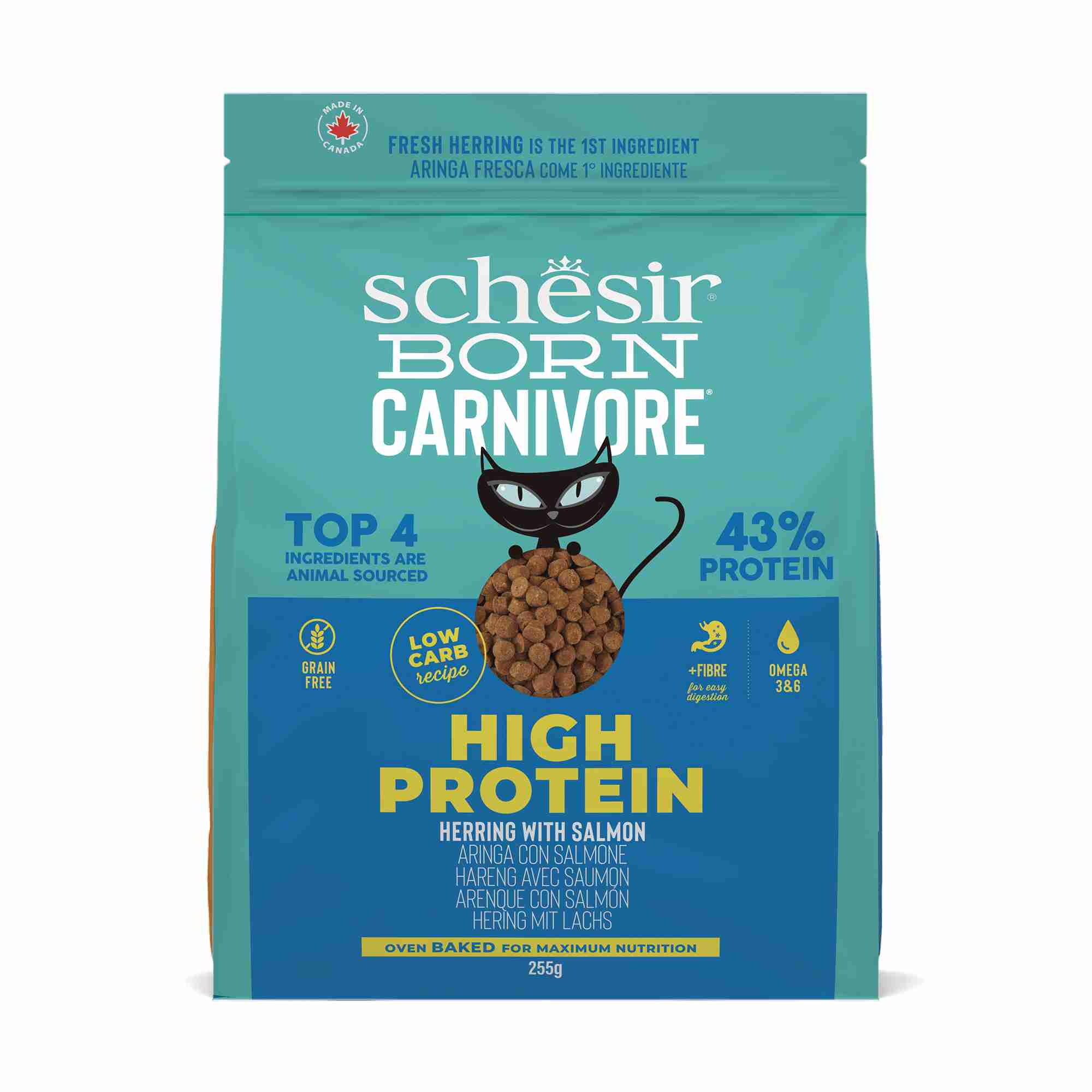 Schesir Cat 255g Born Carnivore Herring With Salmon Baked Dry Recipe Dry Cat Food