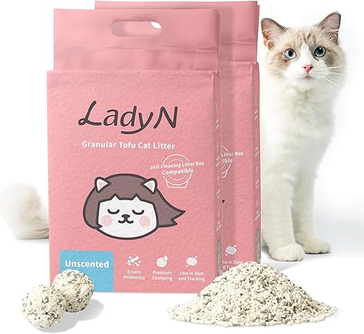 Lady N Enviro-probiotics Deodorant Granular Tofu Cat Litter 6lb-unscented*6