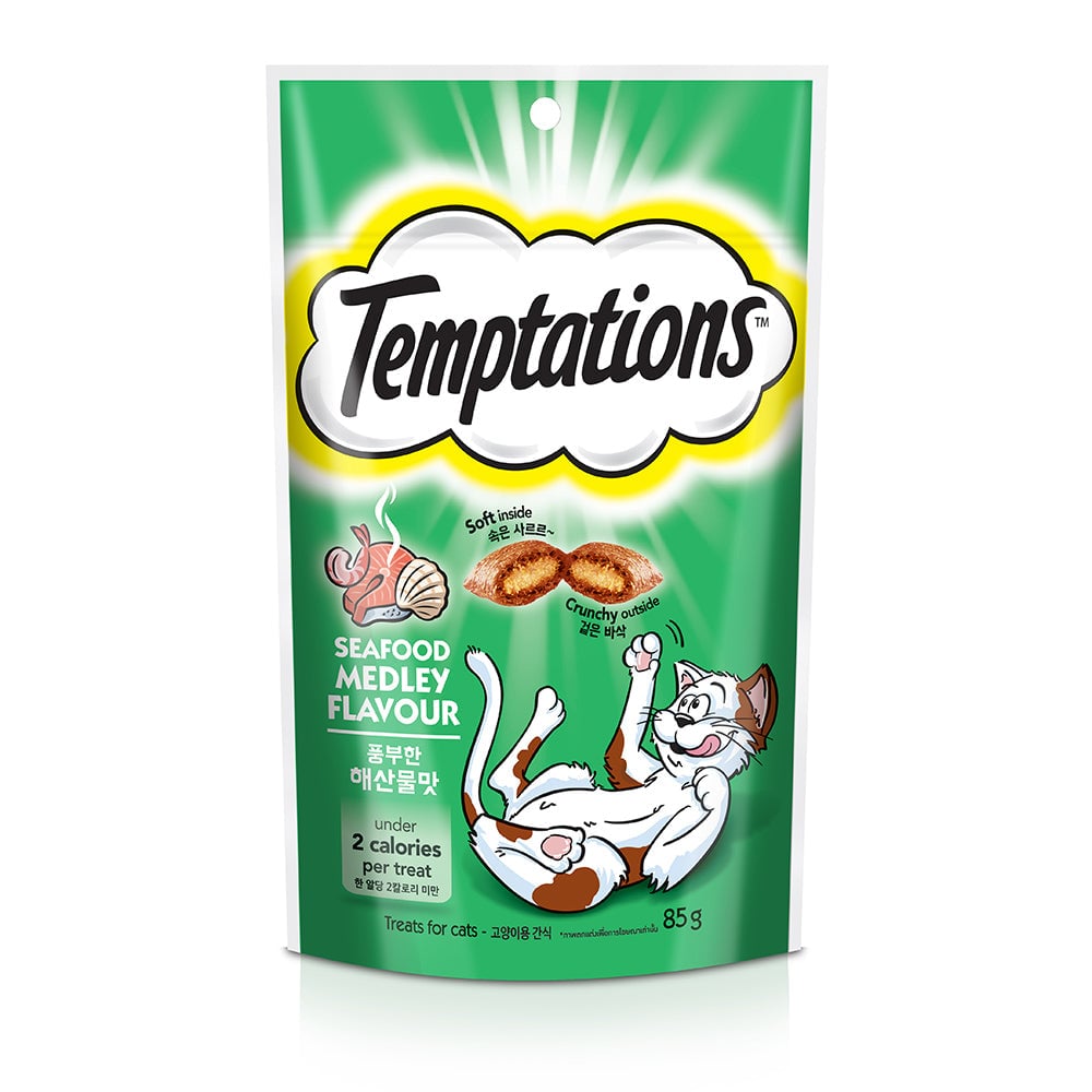 Temptations Cat 75g Seafood Medley Flavour Pocket Cat Treats