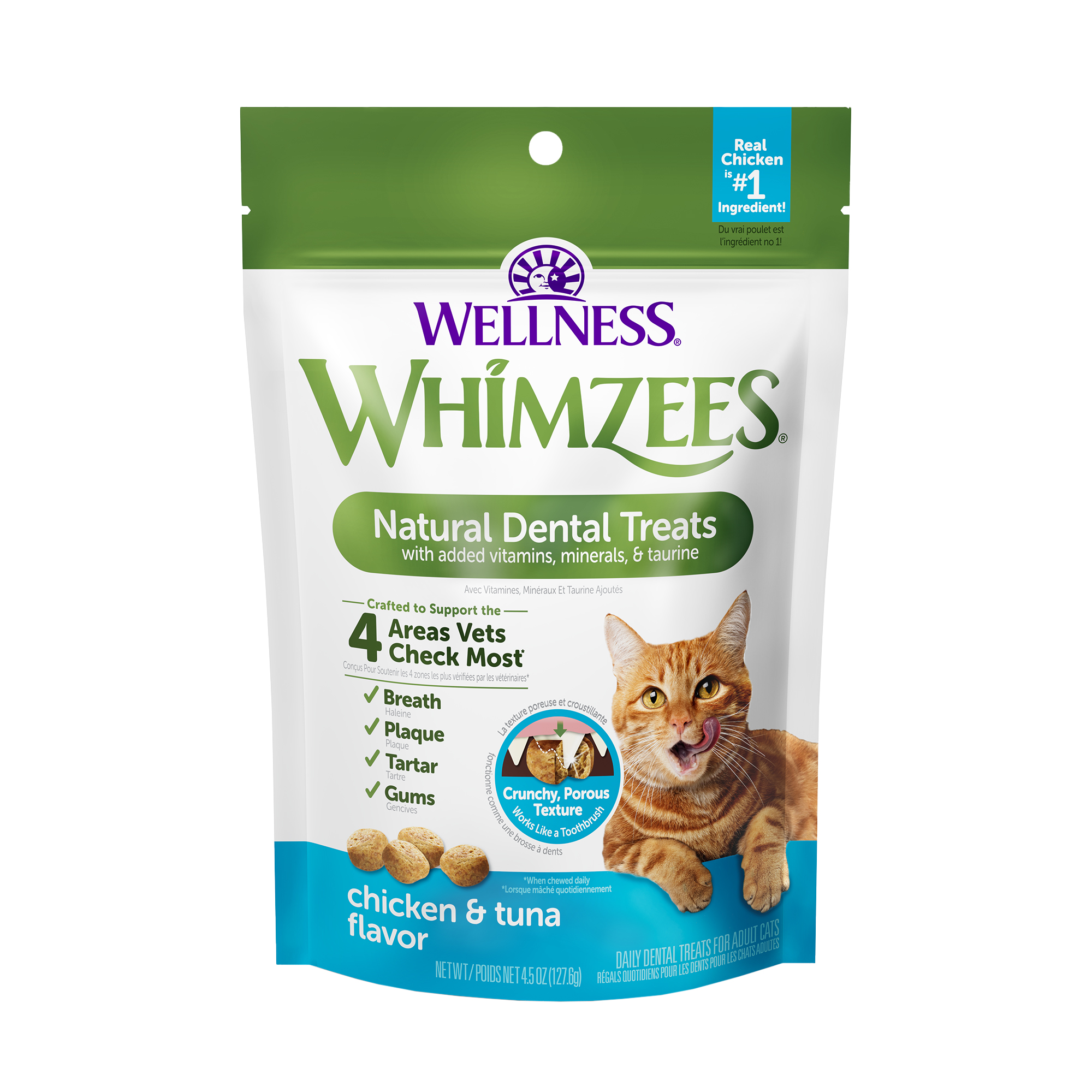 Whimzees Cat 4.5oz Chicken & Tuna Flavour Dental Treats For Cats