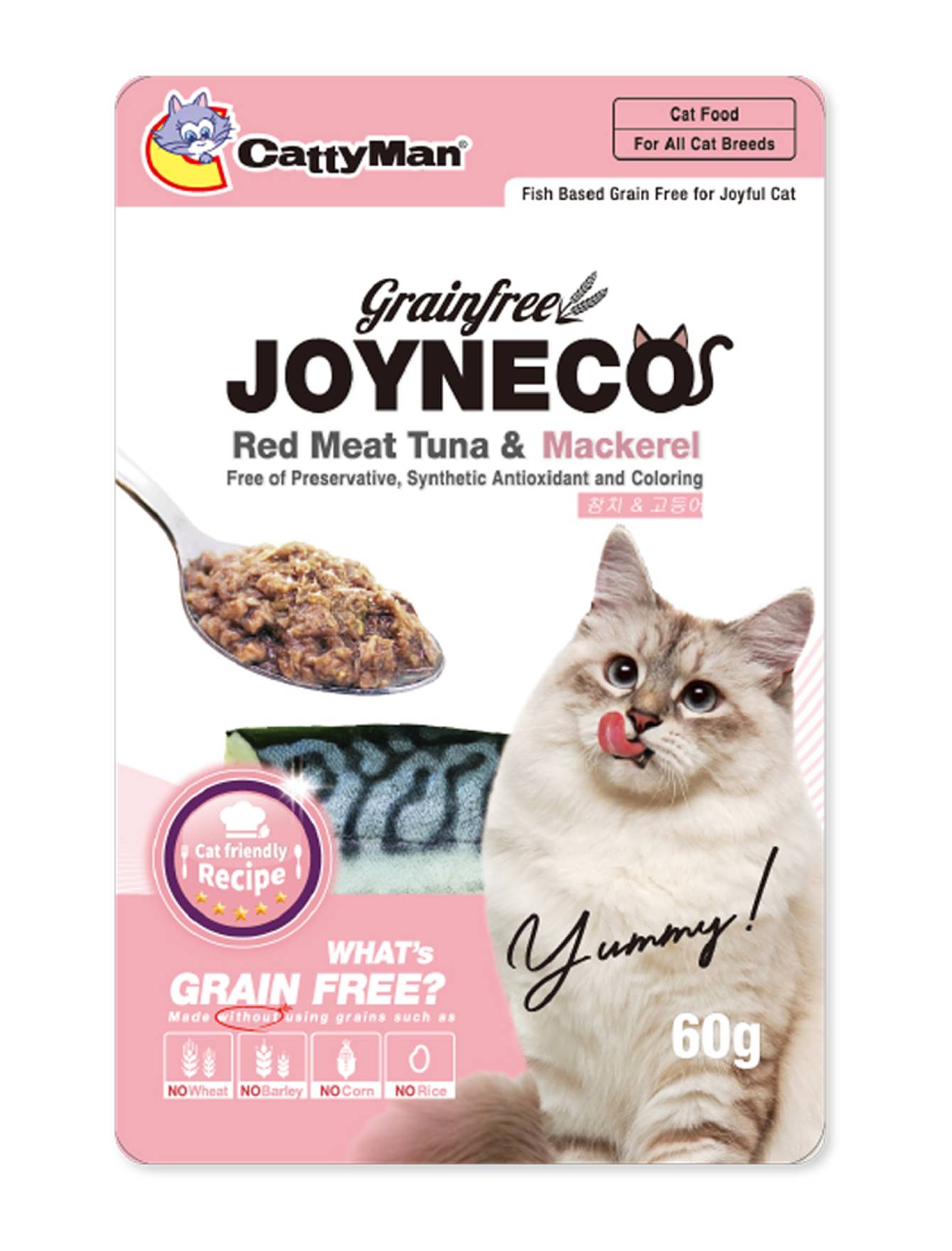Cattyman Grain Free Joyneco Red Meat Tuna & Mackerel Pouch Cat Wet Food 60g