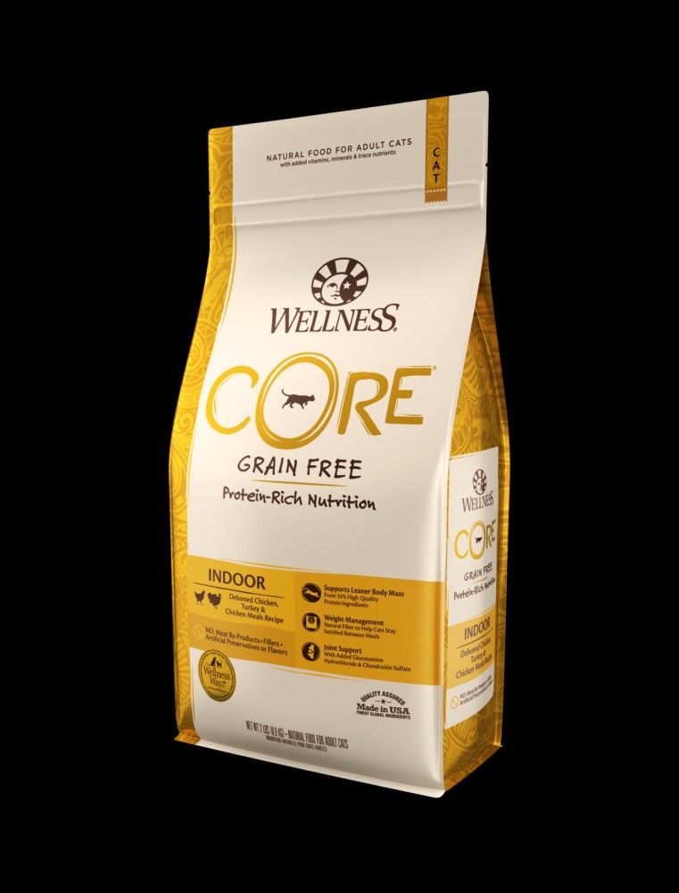 Wellness Core Cat 900g (2lb) Indoor Grain Free Deboned Chicken, Turkey & Chicken Meal Dry Cat Food