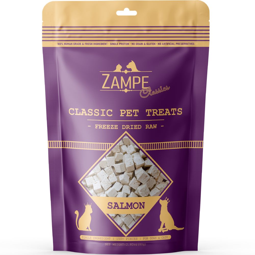 Zampe 80g Freeze Dried Salmon Meat Raw Treats For Dogs & Cats
