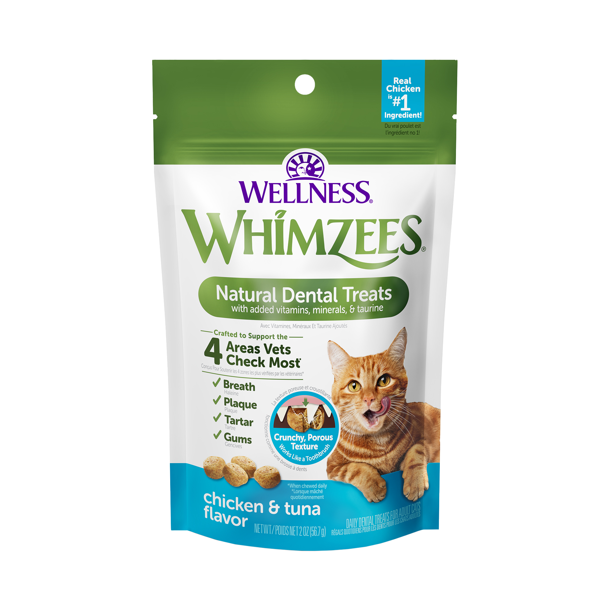 Whimzees Cat 2oz Chicken & Tuna Flavour Dental Treats For Cats