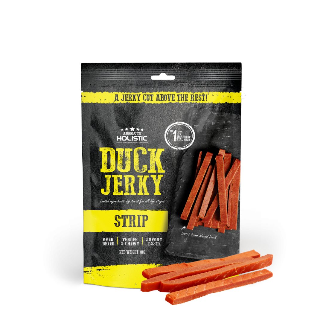 Absolute Holistic Dog 100g Jerky Duck Strip Dog Treat
