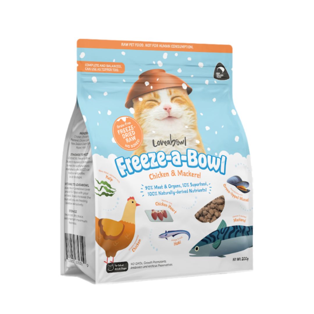 Loveabowl Cat Freeze A Bowl 200g Chicken & Mackerel Dry Cat Food