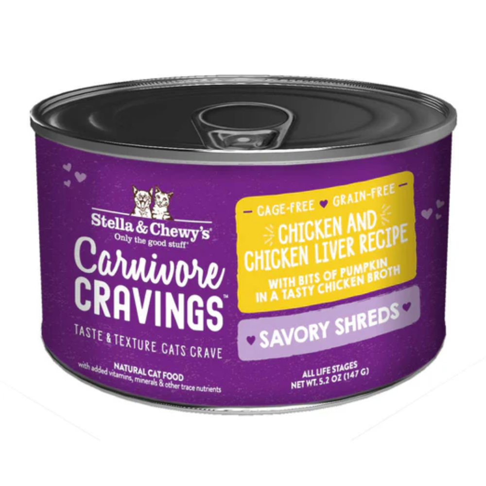 Stella & Chewy's Carnivore Cravings Savory Shreds (chicken & Chicken Liver In Broth) Canned Cat Food 147g