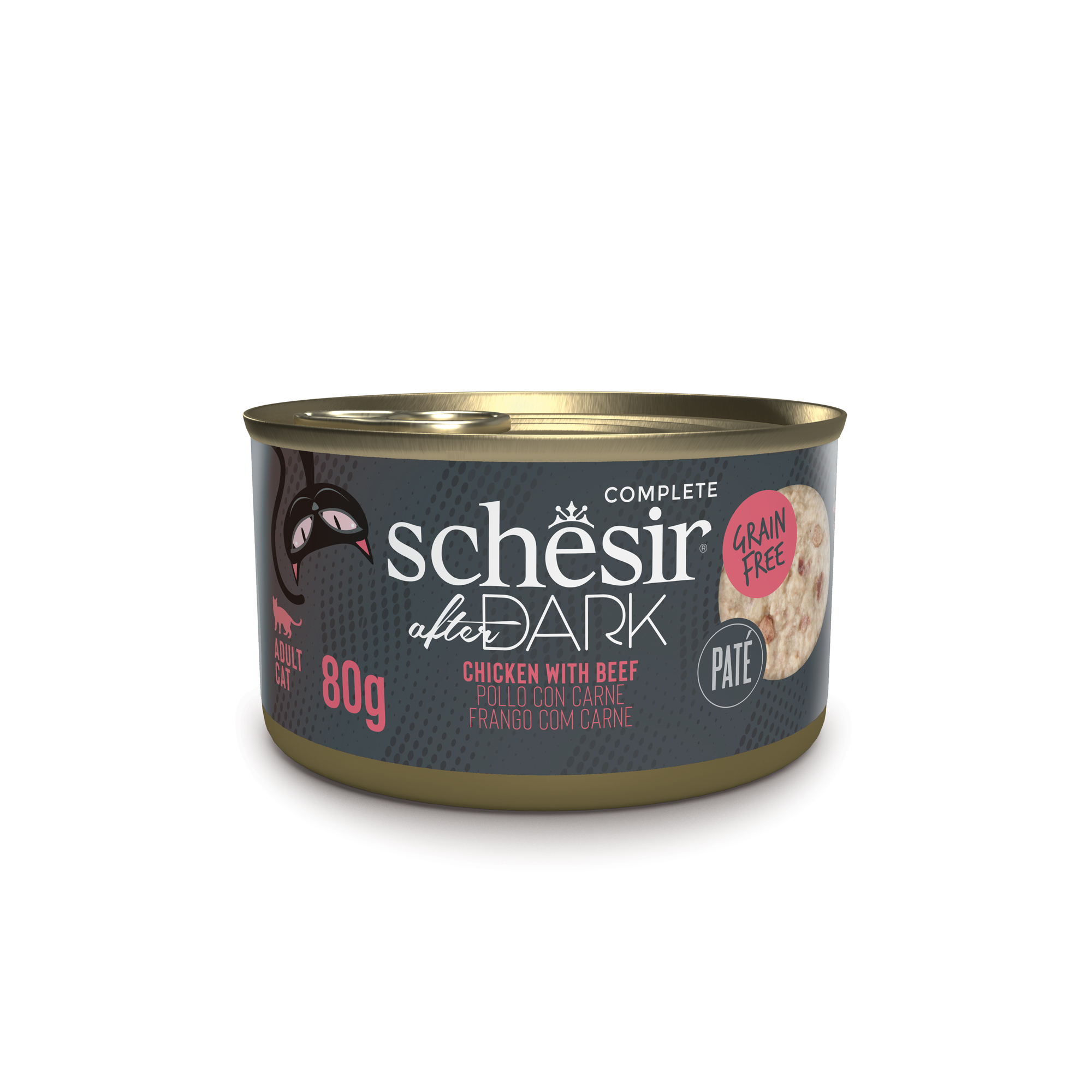Schesir Cat 80g After Dark Pate Chicken With Beef Wet Cat Food