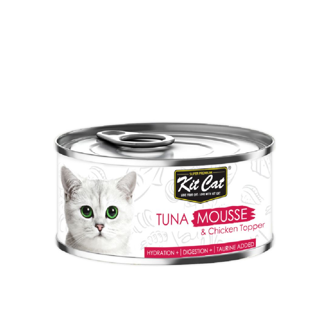 Kit Cat 80g Mousse Canned Tuna Mousse With Chicken Topper Wet Cat Food