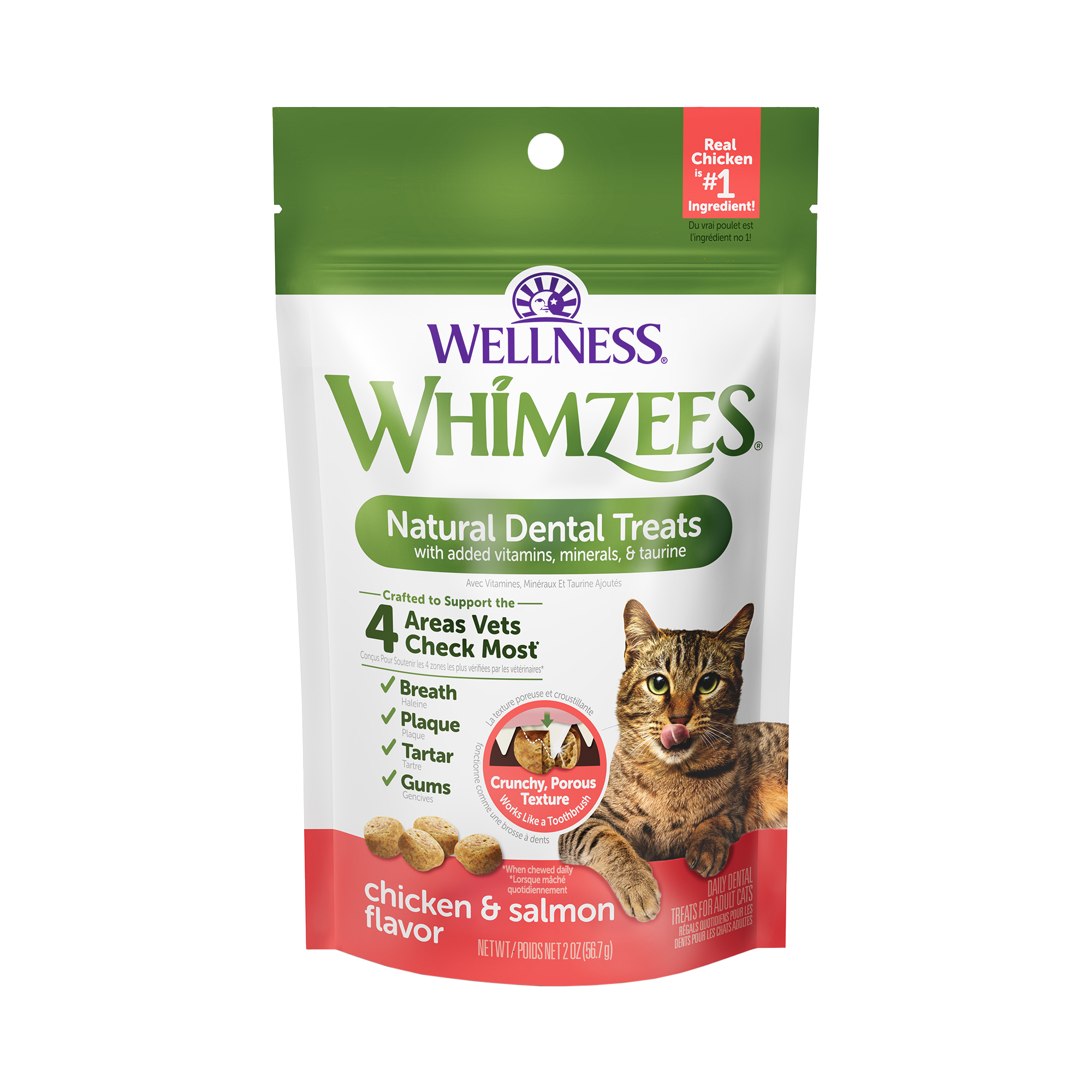 Whimzees Cat 2oz Chicken & Salmon Flavour Dental Treats For Cats