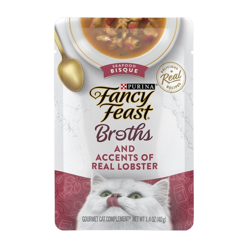 Fancy Feast Cat 40g Seafood Bisque Broth And Accents Of Real Lobster Pouch Wet Cat Food