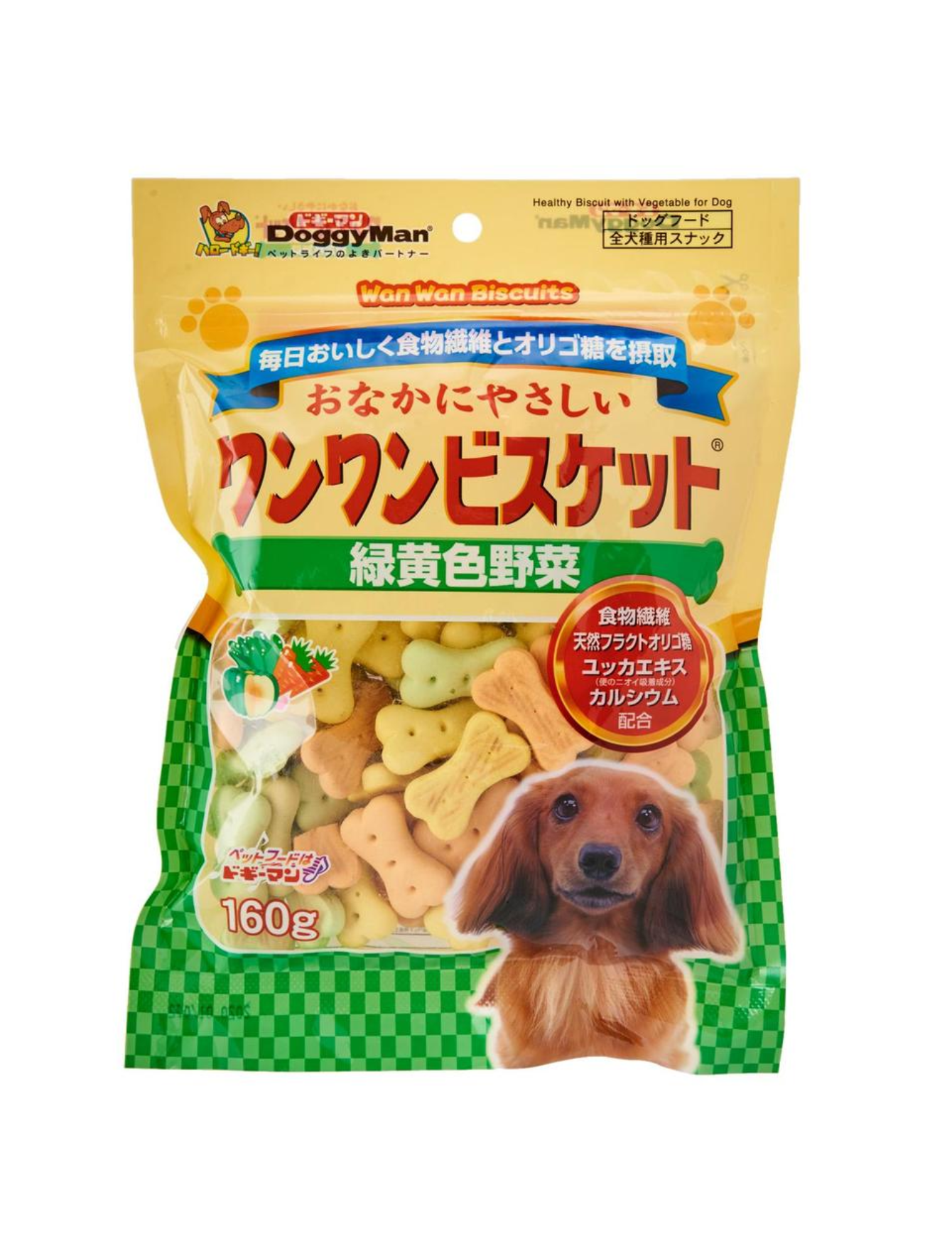 Doggyman Bowwow Biscuit Green & Yellow Vegetable Dog Treats 160g