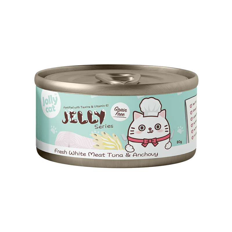 Jollycat Cat 80g Premium White Meat Tuna & Anchovy In Jelly Wet Cat Food