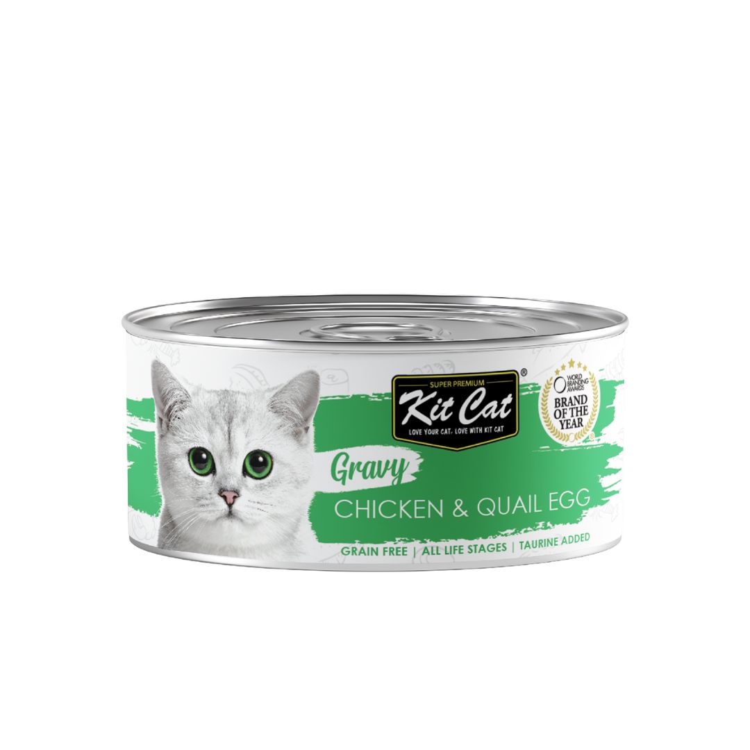 Kit Cat 70g Gravy Canned Chicken & Quail Egg Wet Cat Food
