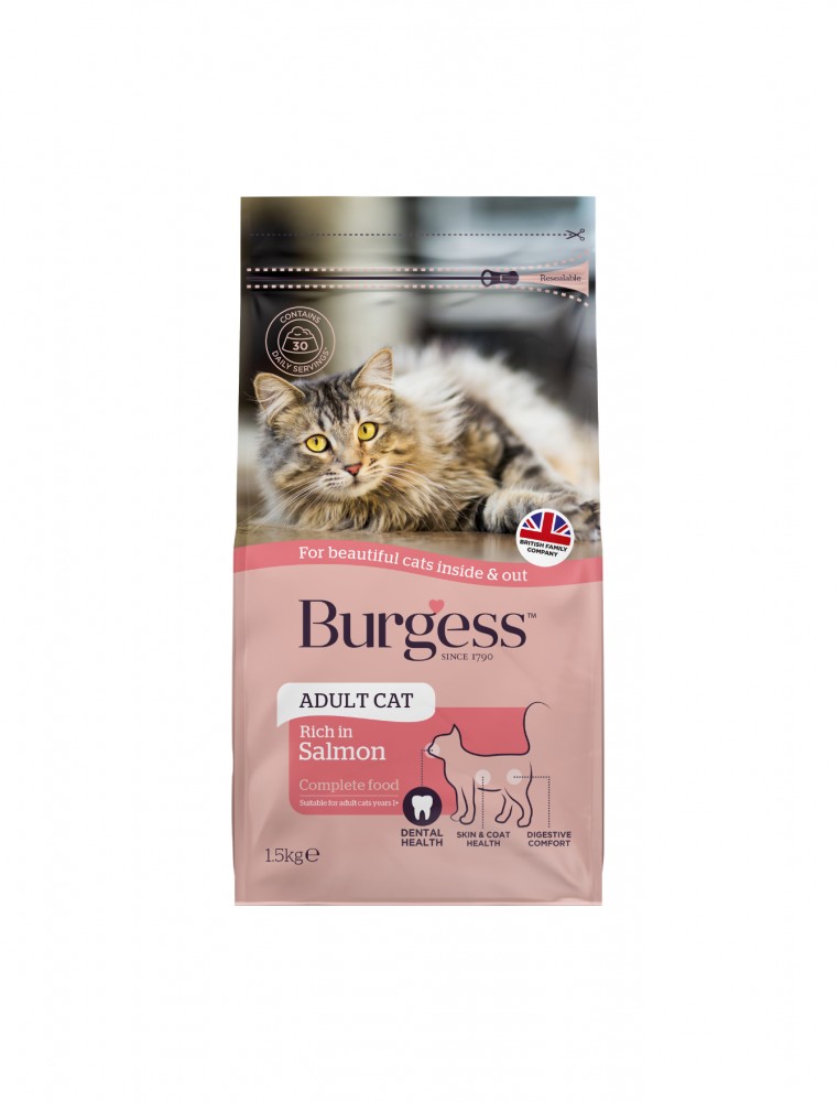 Burgess Cat 1.5kg Scottish Salmon Adult Dry Cat Food