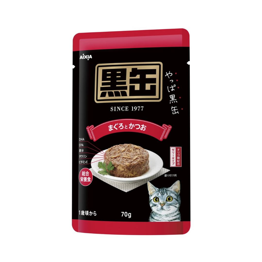 Aixia Kuro Can Pouch 70g Tuna & Skipjack Wet Cat Food (bp41)