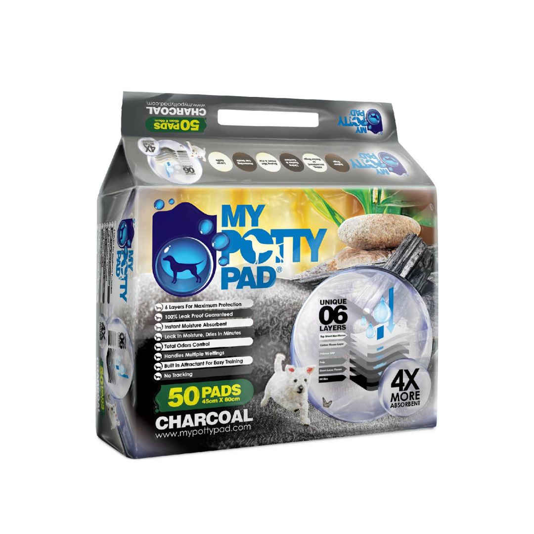 My Potty Pad Dog Pee Pad Charcoal Medium 50 Pieces