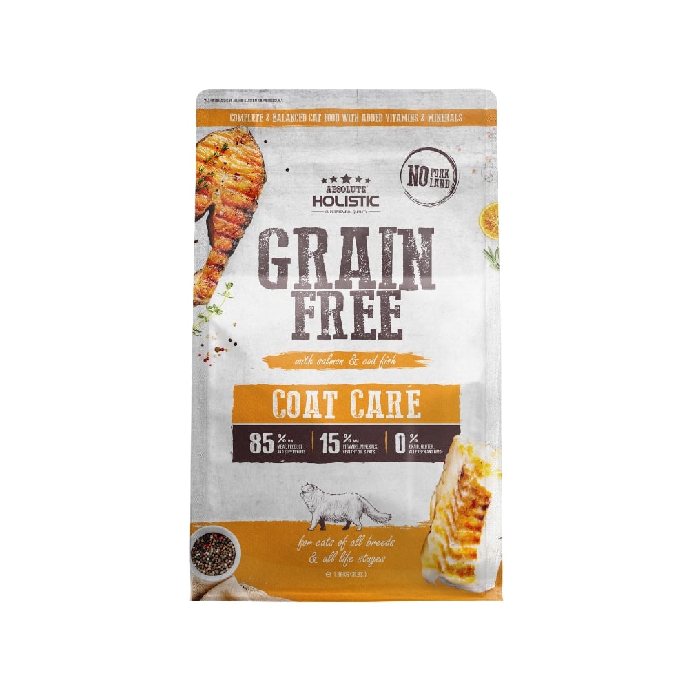 Absolute Holistic Cat 3lbs Grain Free Coat Care Dry Cat Food