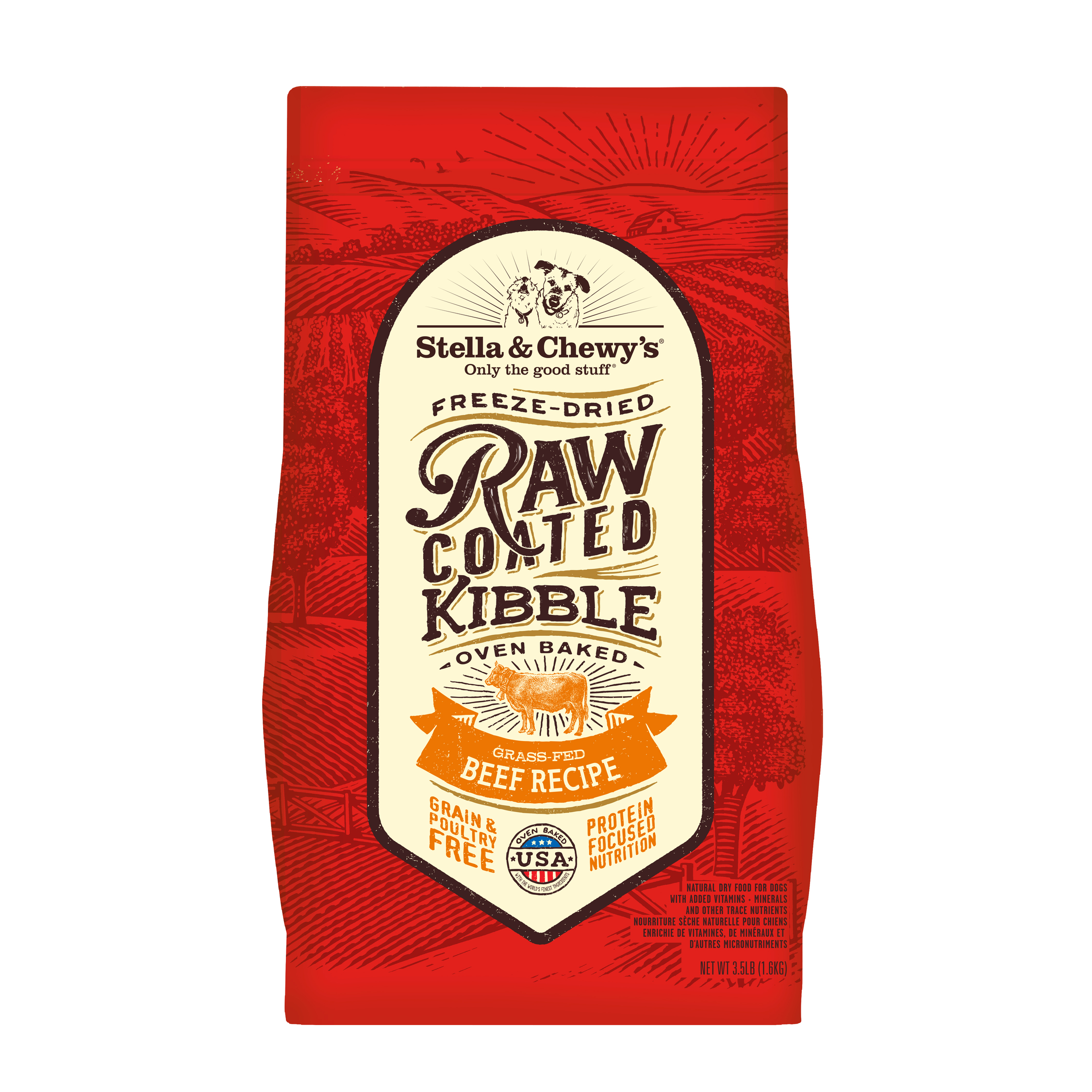 Stella & Chewy's Dog 1.6kg (3.5lbs) Freeze Dried Raw Coated Kibble (beef) Dry Dog Food