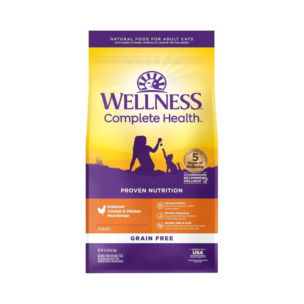 Wellness Cat 5.2kg (11.5lb) Complete Health Grain Free Adult Deboned Chicken & Chicken Meal Dry Cat Food