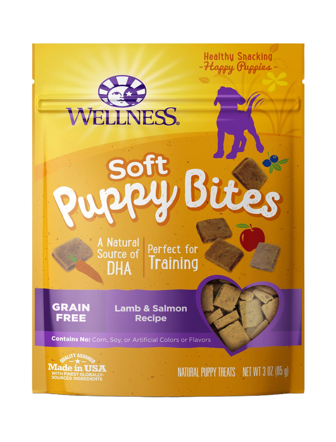 Wellness Puppy Bites Soft Lamb & Salmon Recipe Dog Treats 85g