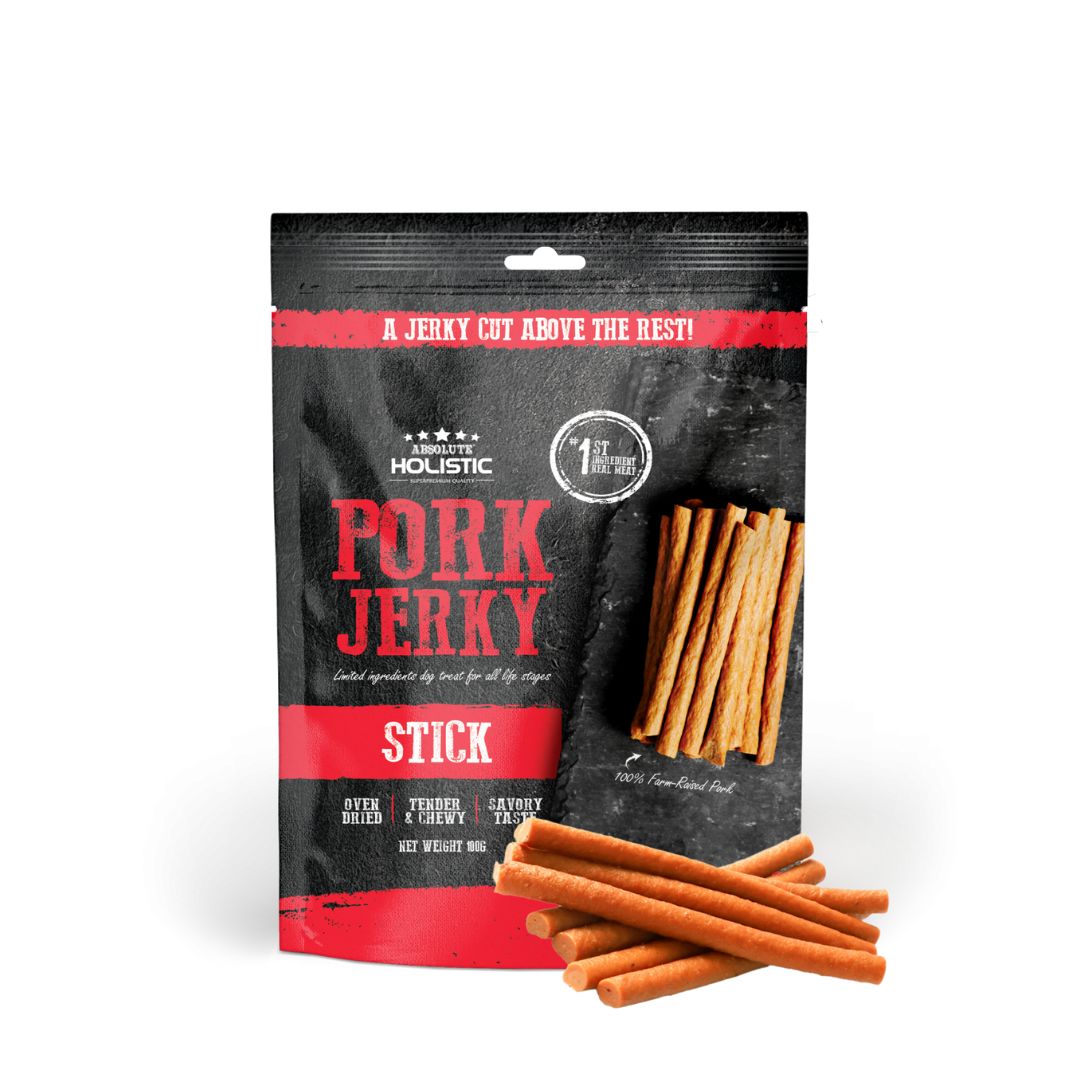 Absolute Holistic Dog 100g Jerky Pork Stick Dog Treat