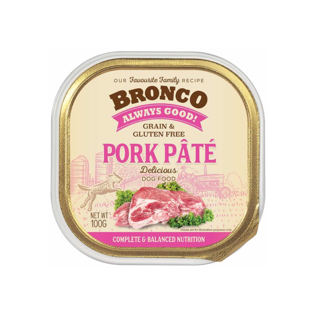 Bronco 100g Pork Pate Dog Wet Food Tray