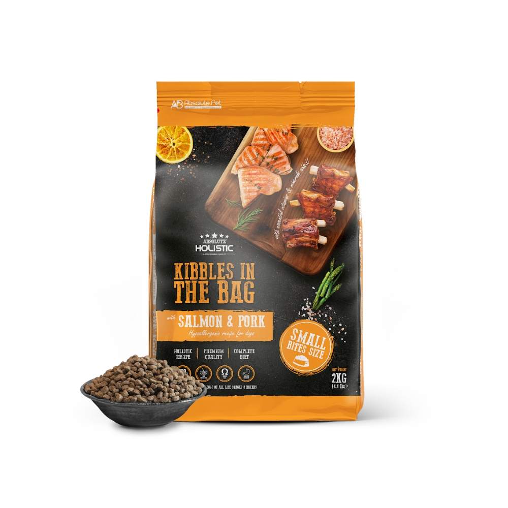 Absolute Holistic Dog 2kg Kibbles In The Bag Small Bites Salmon & Pork Dry Dog Food