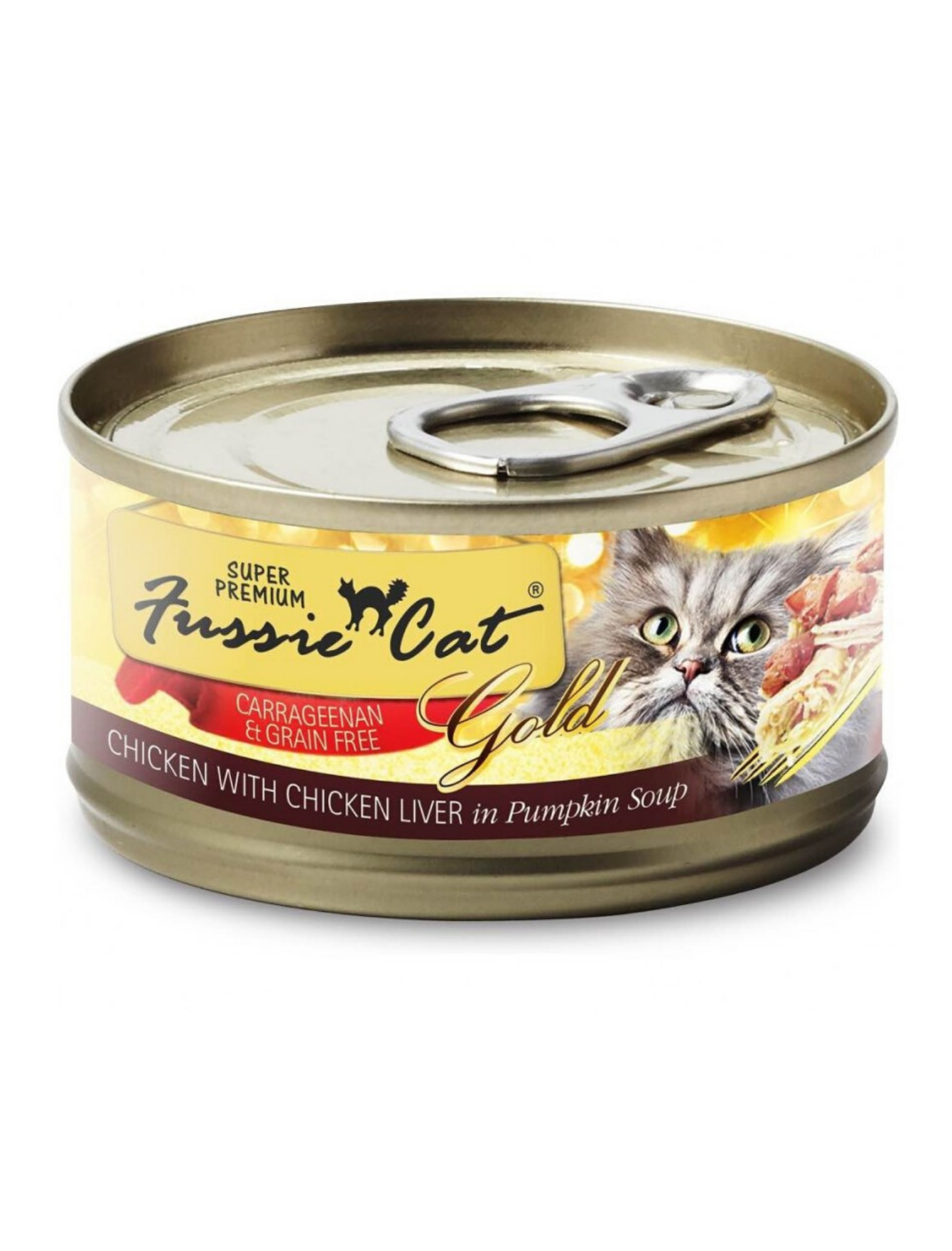 Fussie Cat Super Premium Gold Label 80g Chicken With Chicken Liver In Pumpkin Soup Wet Cat Food