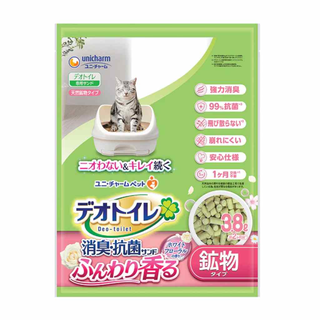 Unicharm Cat 3.8l Deo-toilet Floral Scent Zeolite Pellet Refill For Cats