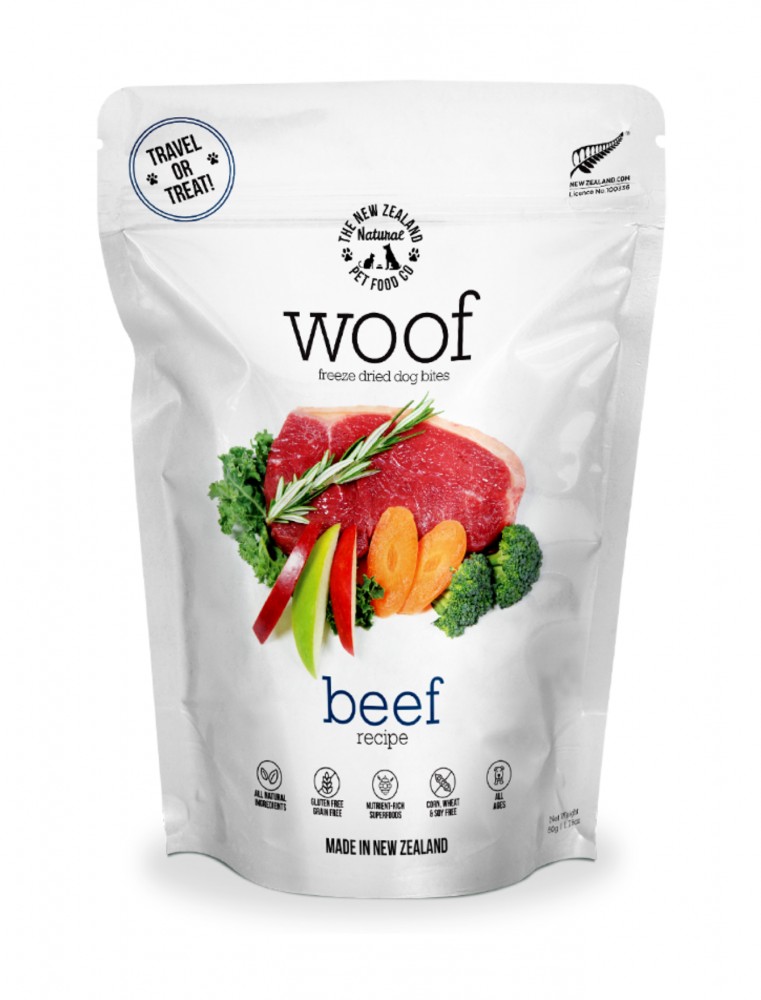 Woof Beef Freeze Dried Dog Treats 50g