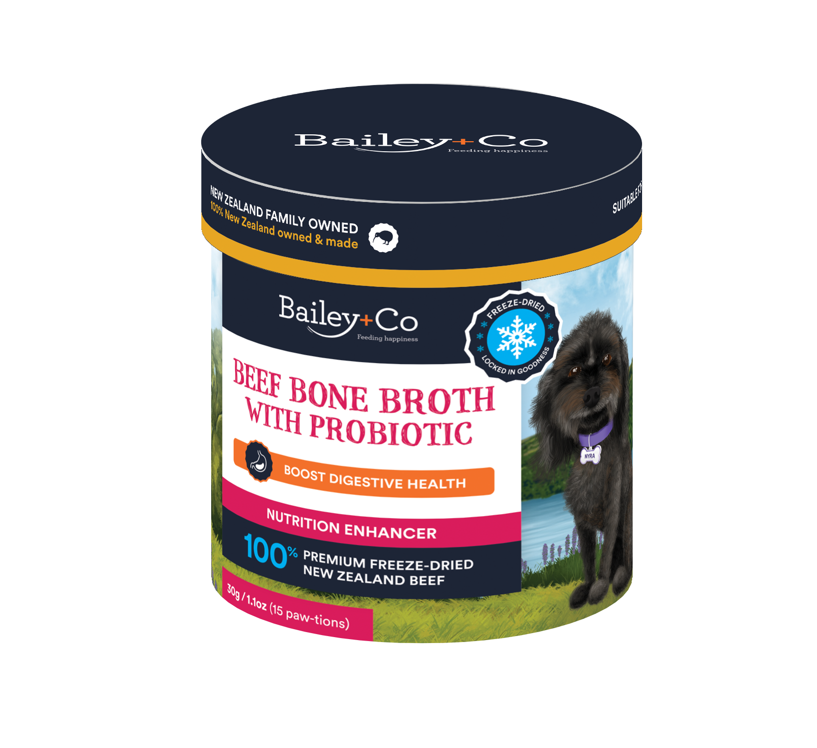Bailey+co 30g Dissolvable Digestive Support Bone Broth With Probiotic For Dogs & Cats