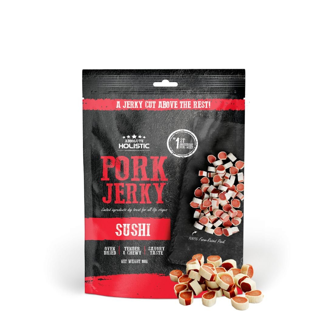 Absolute Holistic Dog 100g Jerky Pork Sushi Dog Treat