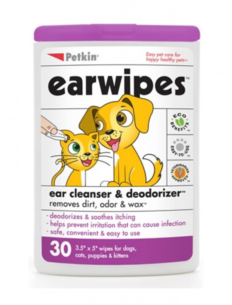 Petkin Ear Wipes For Pet 30ct 118ml
