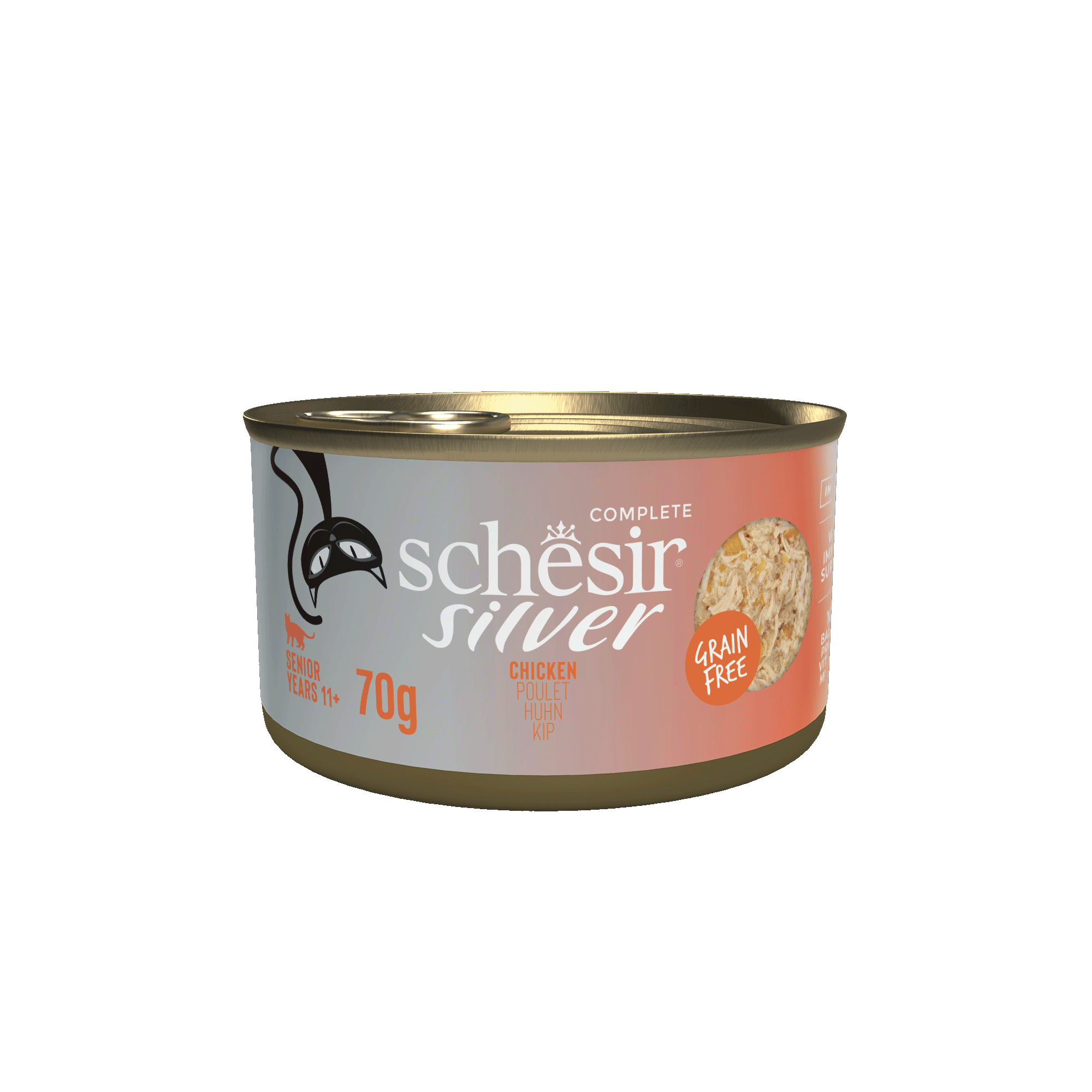 Schesir Cat 70g Silver Wholefood Senior Chicken In Broth Wet Cat Food