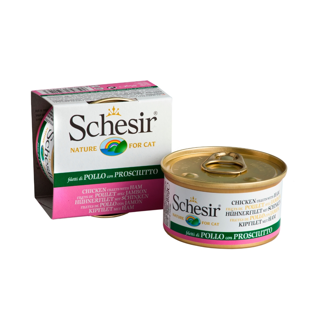 Schesir Cat 85g Chicken Fillet With Ham Jelly Wet Cat Food