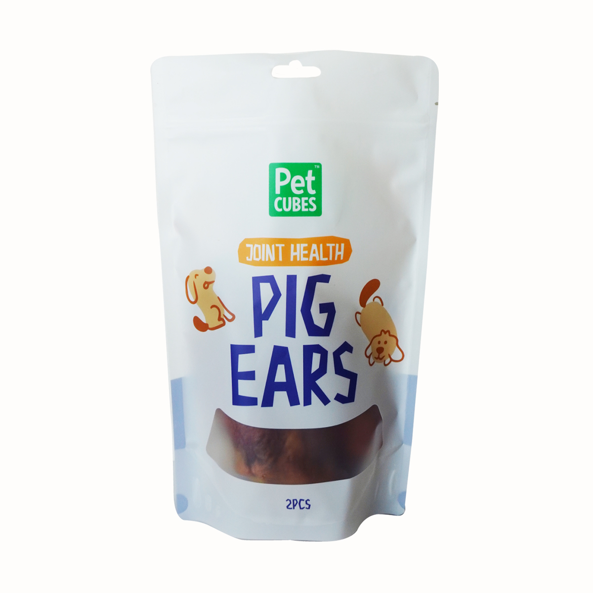 Pet Cubes 2pcs Pig Ears Natural Dry Treats For Dogs