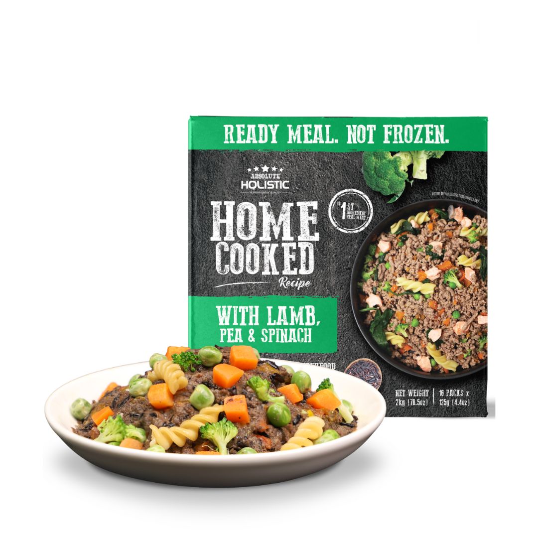 (exp: 30 Sep 2025) Absolute Holistic Home Cooked Recipe Trial Pack (125g X 3) Lamb, Peas & Spinach Dog Food