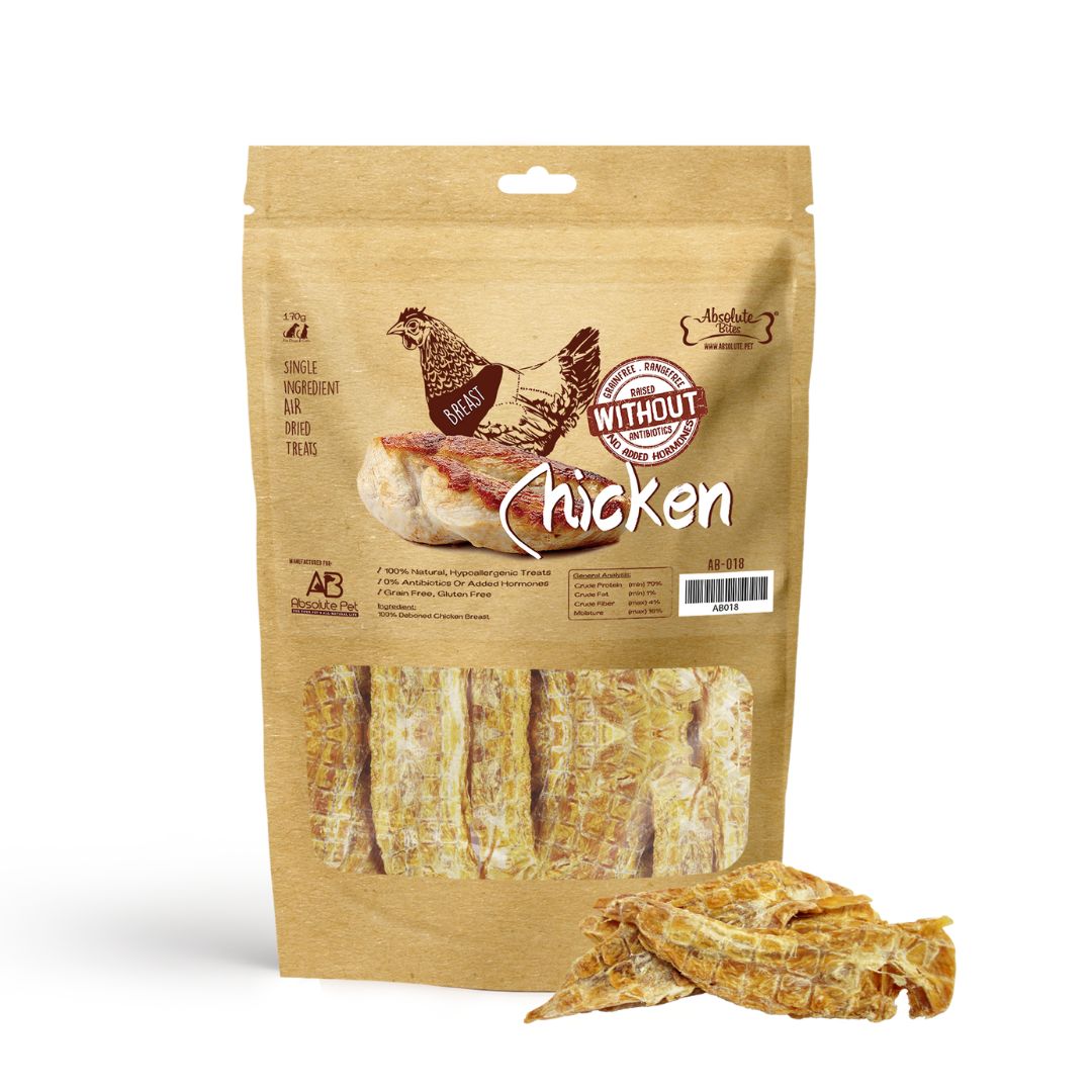 Absolute Bites Air Dried 170g Chicken Breast Cat & Dog Treat