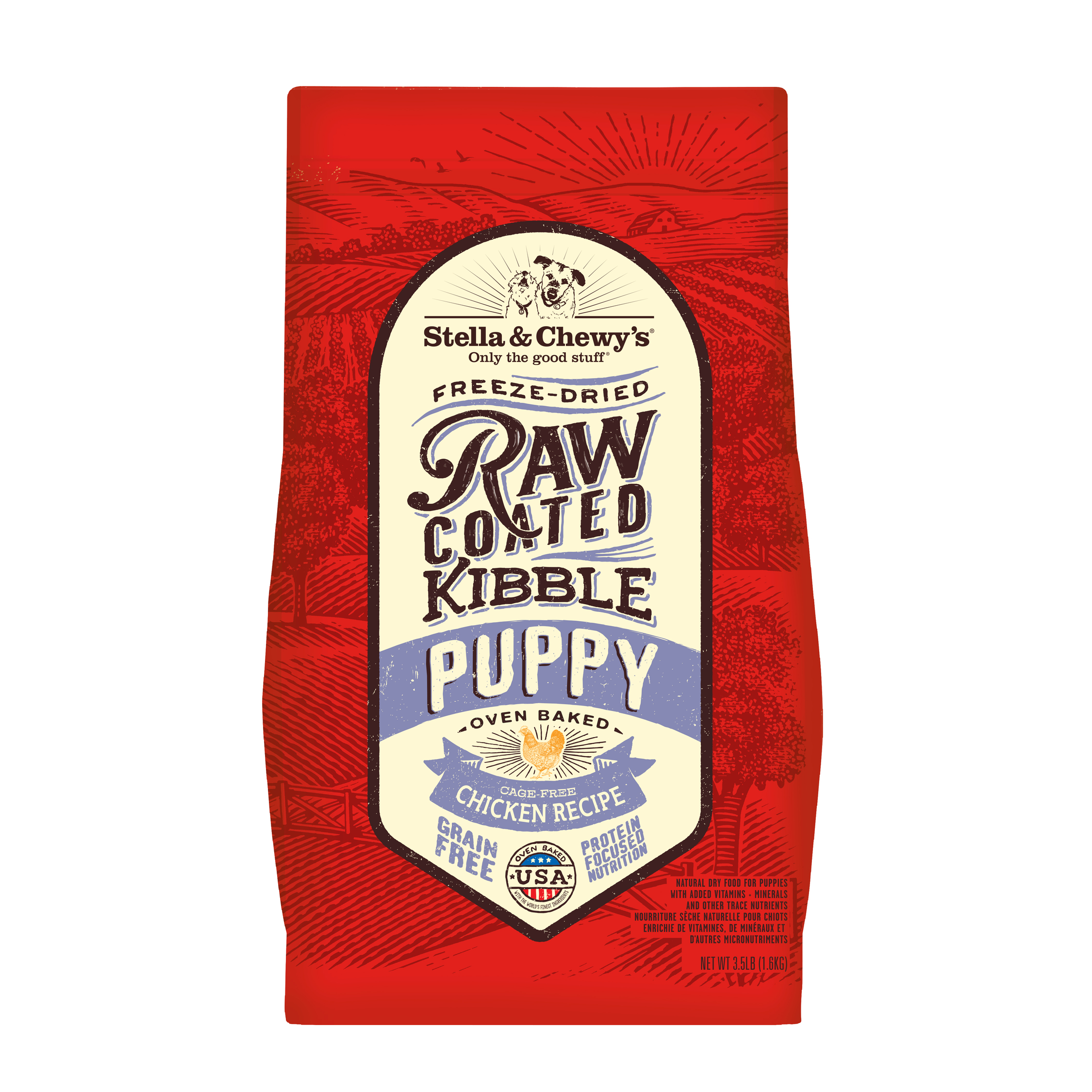 Stella & Chewy's Dog 1.6kg (3.5lbs) Freeze Dried Raw Coated Kibble (puppy Chicken) Dry Dog Food