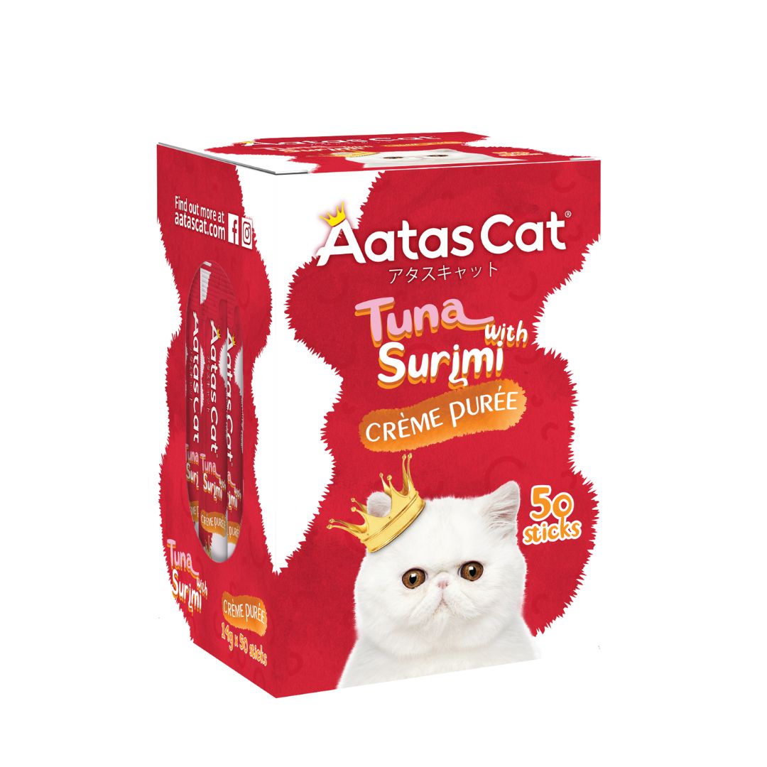 Aatas Cat 14gx50pcs Creme Puree Tuna With Surimi Creme Puree