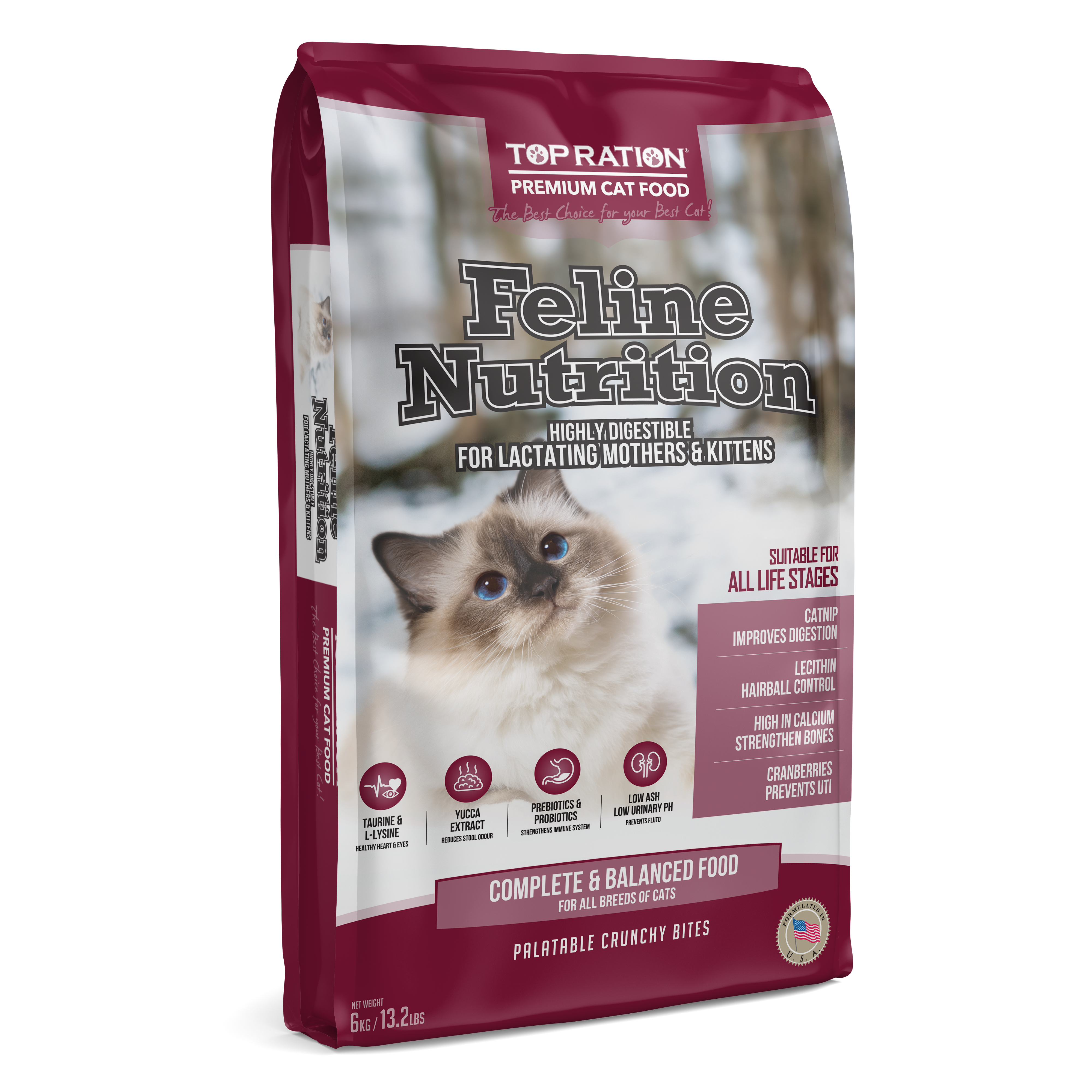 Top Ration Cat 6kg Feline Nutrition Premium Dry Cat Food