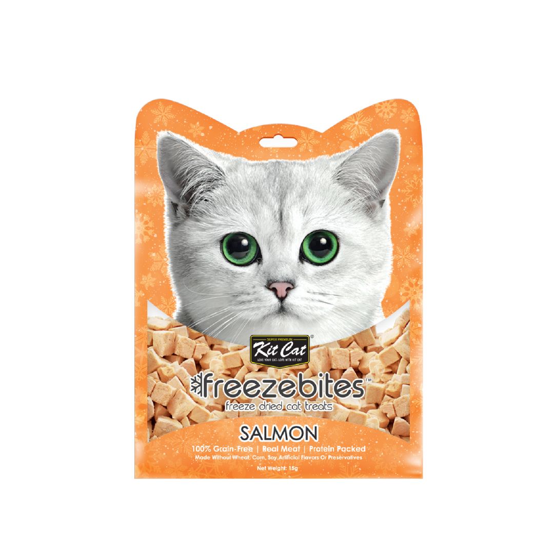 Kit Cat Freeze Bites Salmon 15g Freeze Dried Cat Treat Singapore s Pet Store Perromart SG PerroMart SG