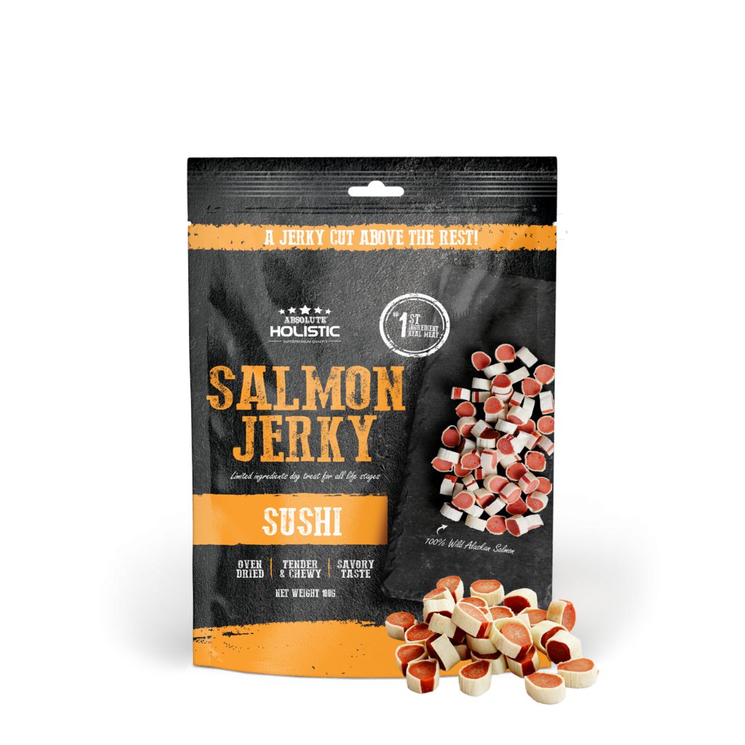 Absolute Holistic Dog 100g Jerky Salmon Sushi Dog Treat