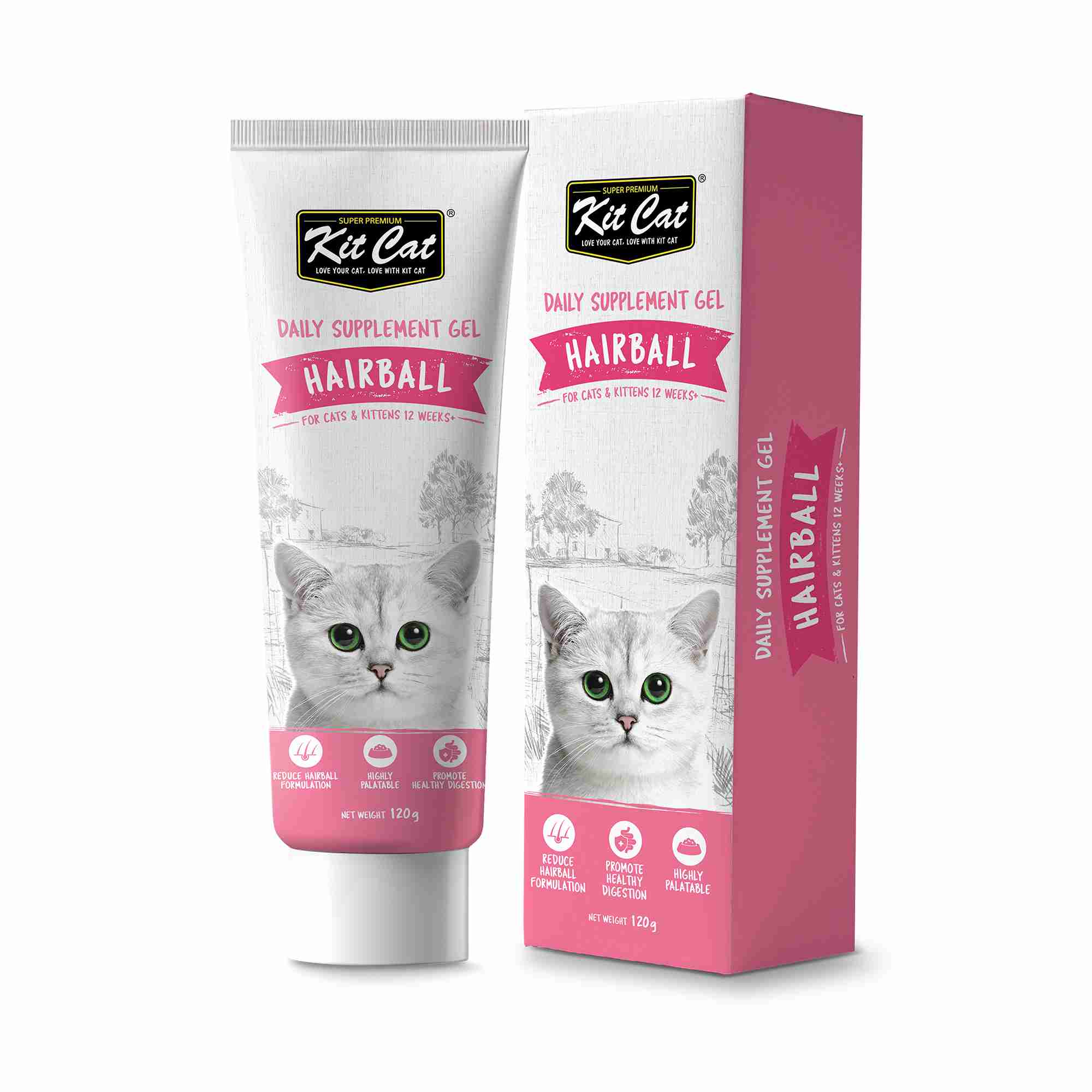 Kit Cat 120g Daily Nutritional Supplement Gel Hairball For Cats & Kittens