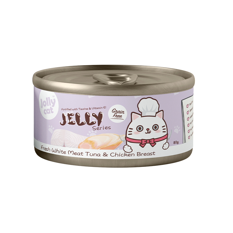 Jollycat Cat 80g Premium White Meat Tuna & Chicken In Jelly Wet Cat Food